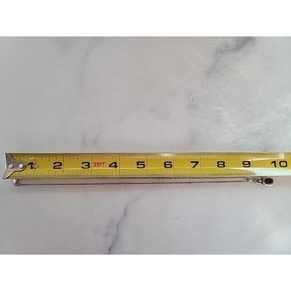 925 Sterling Silver Garnet Pendant Necklace Vintage - Picture 9 of 10